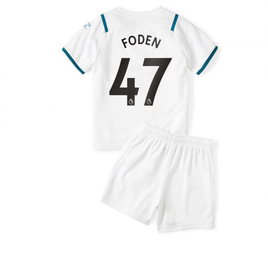 Camisola Manchester City Phil Foden 47 Criança Equipamento Segundo 2021-2022 Manga Curta